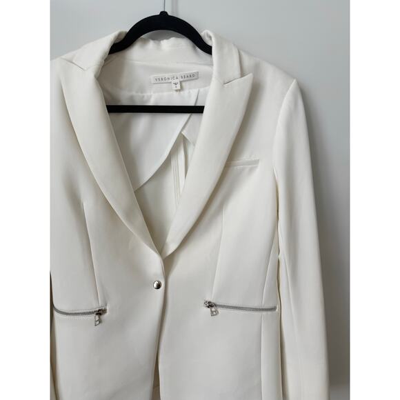 Veronica Beard Iconic Scuba Dickey Jacket Blazer White Size 8 - Picture 8 of 16